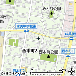 愛知県春日井市西本町周辺の地図