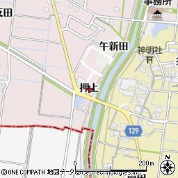 愛知県稲沢市祖父江町大牧押上周辺の地図