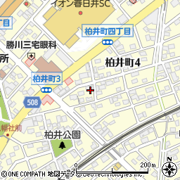 愛知県春日井市柏井町周辺の地図