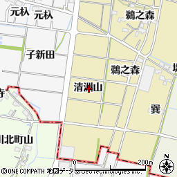 愛知県稲沢市祖父江町西鵜之本清洲山周辺の地図