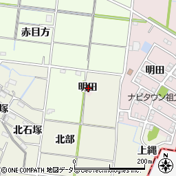愛知県稲沢市祖父江町大牧明田周辺の地図