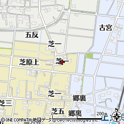 愛知県稲沢市祖父江町甲新田芝一周辺の地図