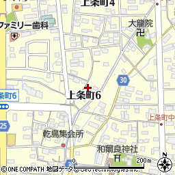 愛知県春日井市上条町6丁目25周辺の地図