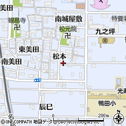 愛知県北名古屋市九之坪松本周辺の地図