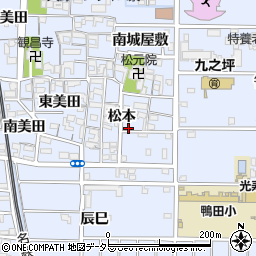 愛知県北名古屋市九之坪（松本）周辺の地図