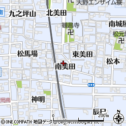 愛知県北名古屋市九之坪（南美田）周辺の地図