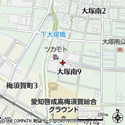 愛知県稲沢市大塚南9丁目周辺の地図