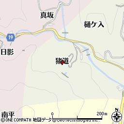 愛知県豊田市下切町猪道周辺の地図