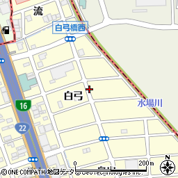 愛知県清須市春日（白弓）周辺の地図