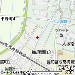 愛知県稲沢市梅須賀町3丁目29周辺の地図