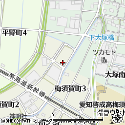 愛知県稲沢市梅須賀町3丁目30周辺の地図