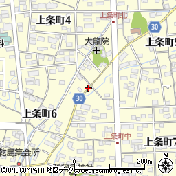 愛知県春日井市上条町周辺の地図