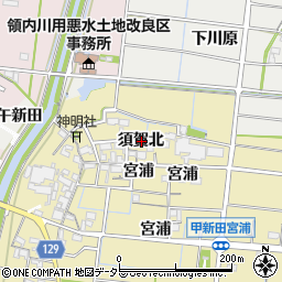愛知県稲沢市祖父江町甲新田須賀北周辺の地図