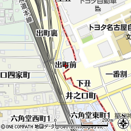 愛知県稲沢市井之口町（出町前）周辺の地図
