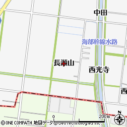 愛知県稲沢市祖父江町神明津（長瀬山）周辺の地図