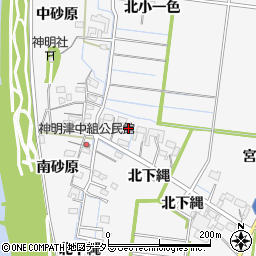 愛知県稲沢市祖父江町神明津（西小一色）周辺の地図