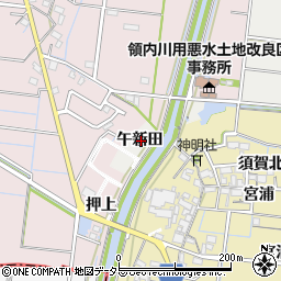 愛知県稲沢市祖父江町二俣午新田周辺の地図