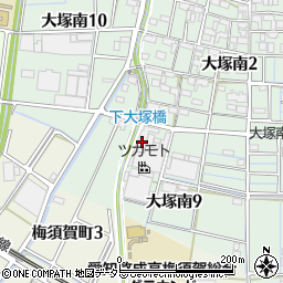 愛知県稲沢市大塚南9丁目38周辺の地図