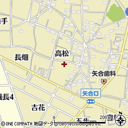 愛知県稲沢市矢合町高松周辺の地図