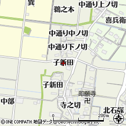 愛知県稲沢市祖父江町島本（子新田）周辺の地図