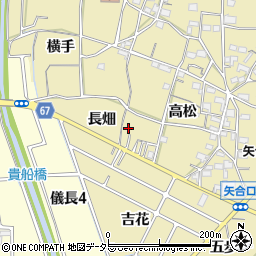 愛知県稲沢市矢合町長畑周辺の地図