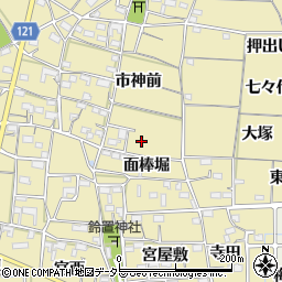 愛知県稲沢市矢合町面棒堀周辺の地図