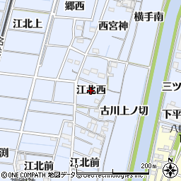 愛知県稲沢市祖父江町三丸渕（江北西）周辺の地図