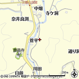 愛知県豊田市三箇町菅平7周辺の地図