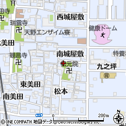 愛知県北名古屋市九之坪南城屋敷周辺の地図