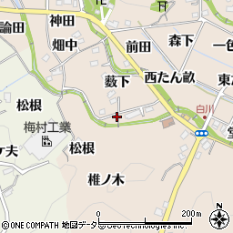 愛知県豊田市白川町薮下16周辺の地図