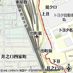 愛知県稲沢市井之口町（出町裏）周辺の地図