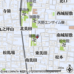 愛知県北名古屋市九之坪庚申前周辺の地図