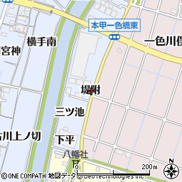 愛知県稲沢市片原一色町堤附周辺の地図