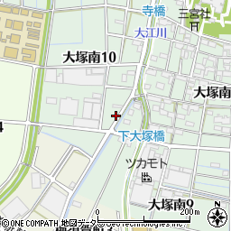 愛知県稲沢市大塚町須ケ越周辺の地図