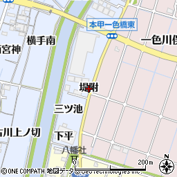 愛知県稲沢市片原一色町（堤附）周辺の地図