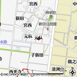 愛知県稲沢市祖父江町神明津元杁周辺の地図