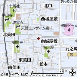 愛知県北名古屋市九之坪南城屋敷5周辺の地図