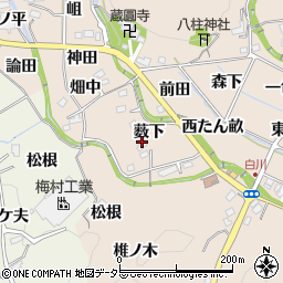 愛知県豊田市白川町薮下周辺の地図