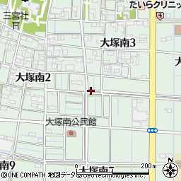 愛知県稲沢市大塚南周辺の地図