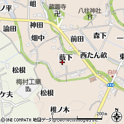 愛知県豊田市白川町（薮下）周辺の地図