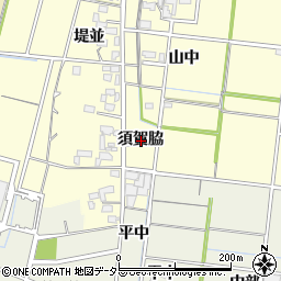 愛知県稲沢市祖父江町野田須賀脇周辺の地図