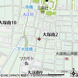 愛知県稲沢市大塚南2丁目周辺の地図