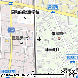 愛知県春日井市味美町1丁目94周辺の地図