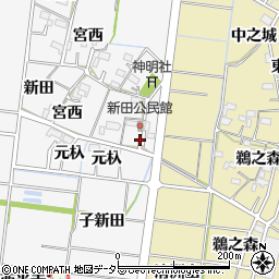 愛知県稲沢市祖父江町神明津子新田周辺の地図