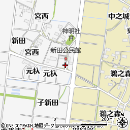 愛知県稲沢市祖父江町神明津（子新田）周辺の地図
