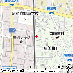 愛知県春日井市味美町1丁目95周辺の地図