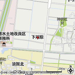 愛知県稲沢市祖父江町二俣下川原周辺の地図