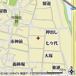 愛知県稲沢市矢合町周辺の地図
