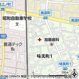 愛知県春日井市味美町1丁目102周辺の地図