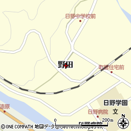 鳥取県日野郡日野町野田周辺の地図